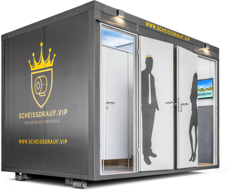 VIP-Toilettenwagen schräg Türen offen